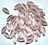 50 16x6mm Transparent Rose Narrow Flat Oval Beads